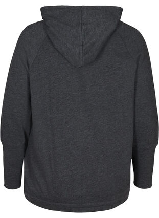 Sweatshirt med justerbar bunn, Black Mel., Packshot image number 1