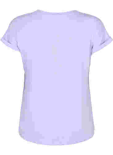 Kortermet T-skjorte i bomullsblanding, Lavender, Packshot image number 1