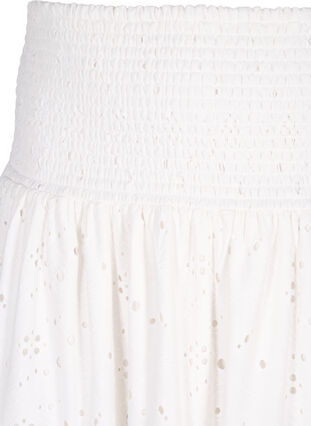 Zizzi Skjørt med vaffelsøm og hullmønster, Bright White, Packshot image number 2