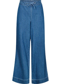 Jeans med vide ben og striper, Blå Jeans med vide ben og striper