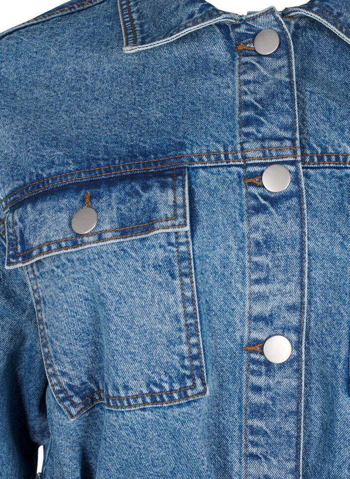 Dongerijakke med knytebelte, Blue Denim, Packshot image number 2