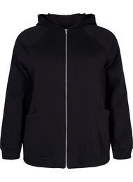 Cardigan med hette og lommer, Black