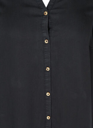 Kjole i lyocell med knapper, Black, Packshot image number 2