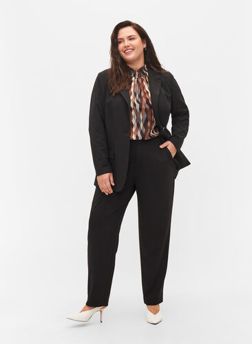 Klassisk blazer med lommer, Black, Model image number 2
