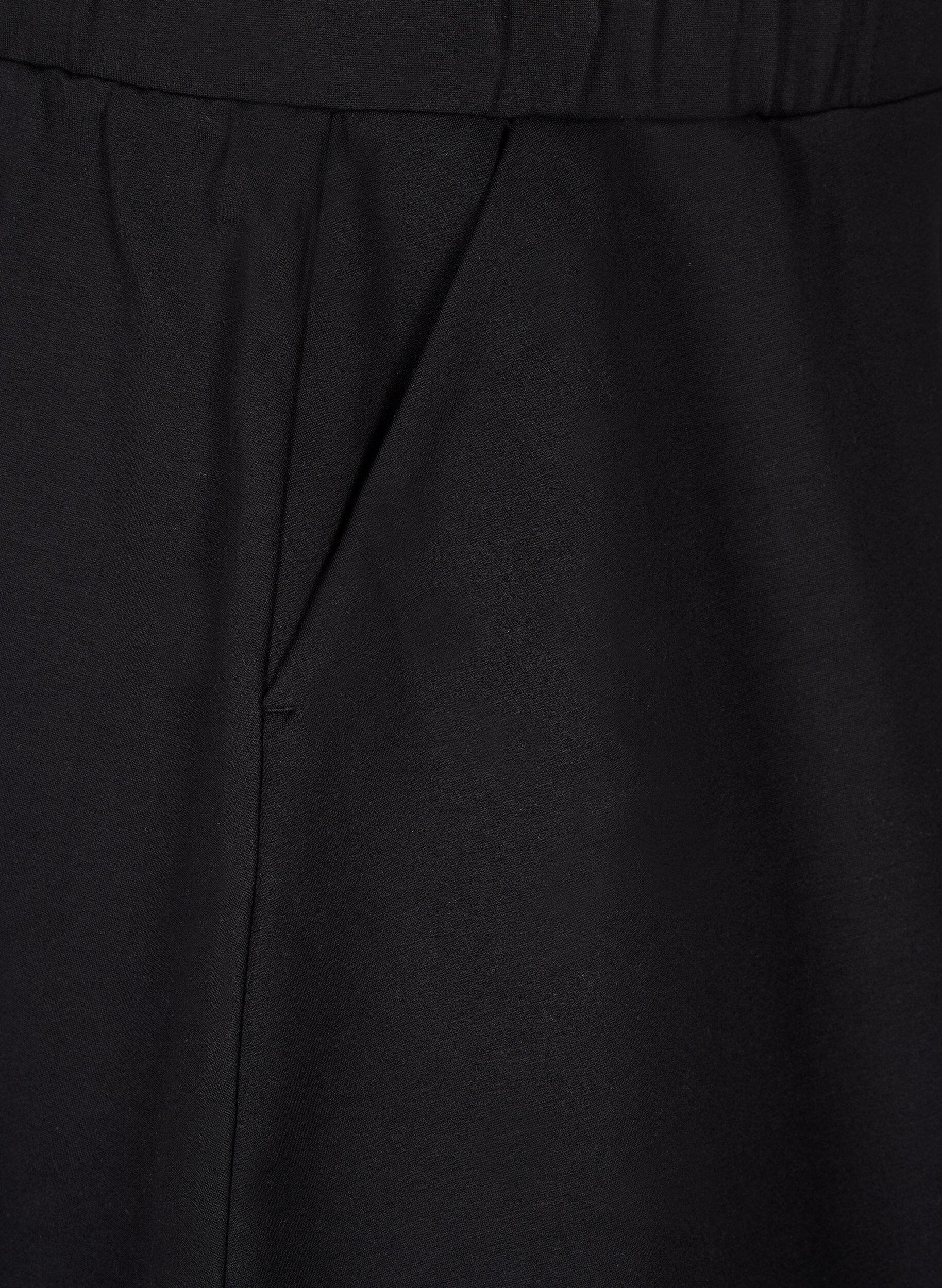 Zizzi Skater skj&oslash;rt i viskose, Svart, Packshot image number 3