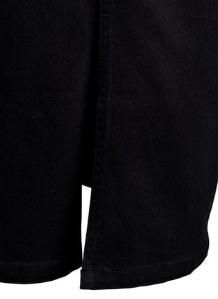 Zizzi FLASH - Midiskjørt i denim med splitt foran, Svart, Packshot image number 4