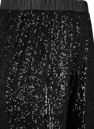 Paljettbukse med elastisk linning, Black, Packshot image number 2