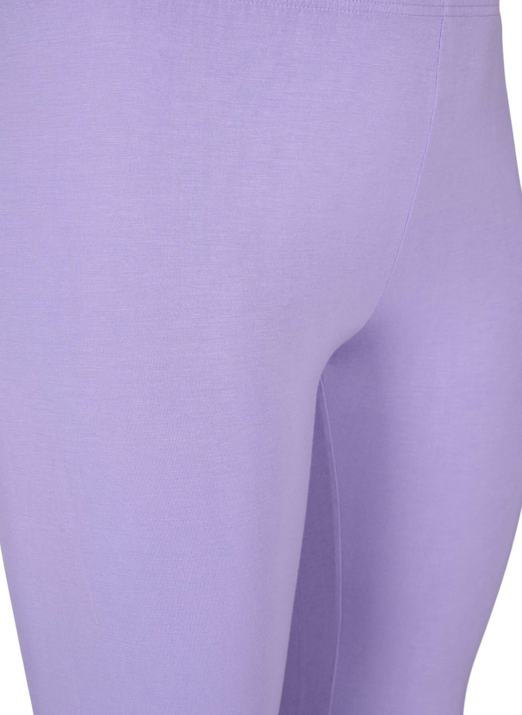 Zizzi Basic 3/4-length viskosetights, Lilla, Packshot image number 2