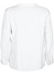 Skjortebluse i viskose med volanger, Bright White, Packshot image number 1