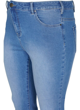 Cropped Amy jeans med perler, Light blue denim, Packshot image number 2