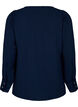 Langermet bluse med tekstur, Navy Blazer, Packshot image number 1