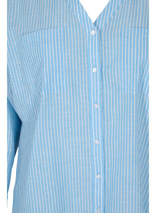 Stripete skjorte i 100% bomull, Lichen Blue Stripe , Packshot image number 2