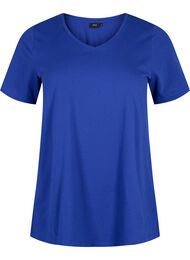 Ensfarget basic T-skjorte i bomull, Sodalite Blue