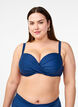 Bikinitopp med bøyler og drapering, Blå, Model image number 0