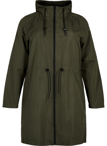 FLASH - Vannavvisende parkas med hette, Black Ink, Packshot image number 0