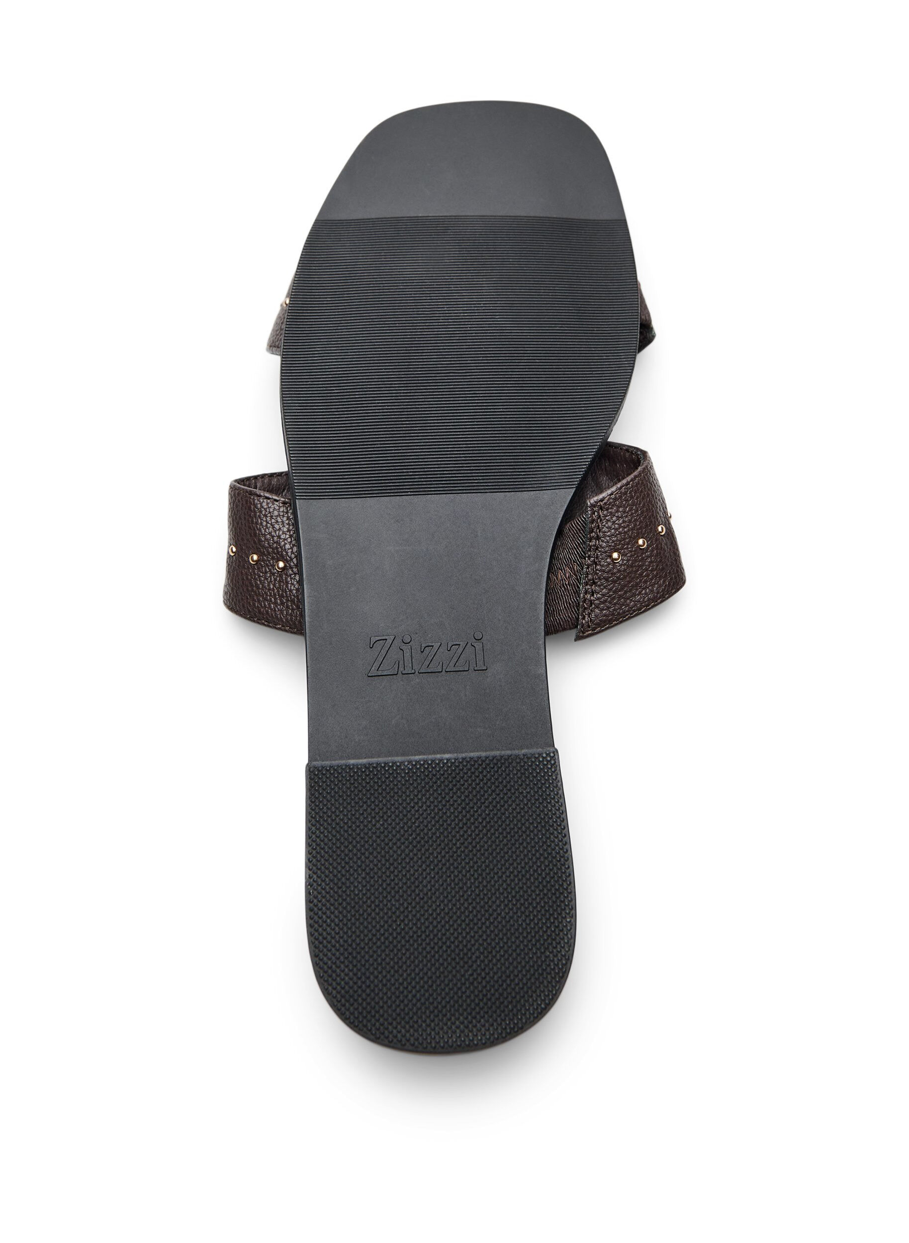 Zizzi Flate sandaler med nagler, Brun, Packshot image number 4