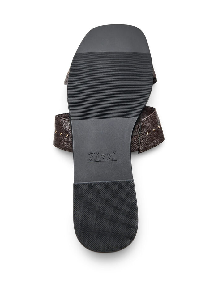 Flate sandaler med nagler, Brun, Packshot image number 4