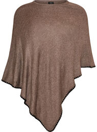 Finstrikket poncho, Brun