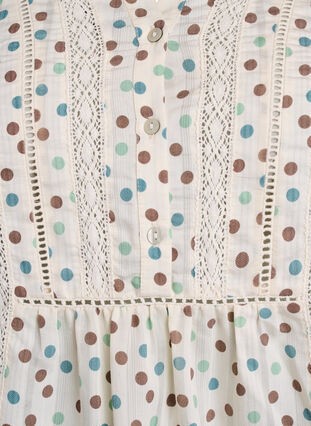 Zizzi Bluse med trykk og 1/2 ermer, Hvit, Packshot image number 2