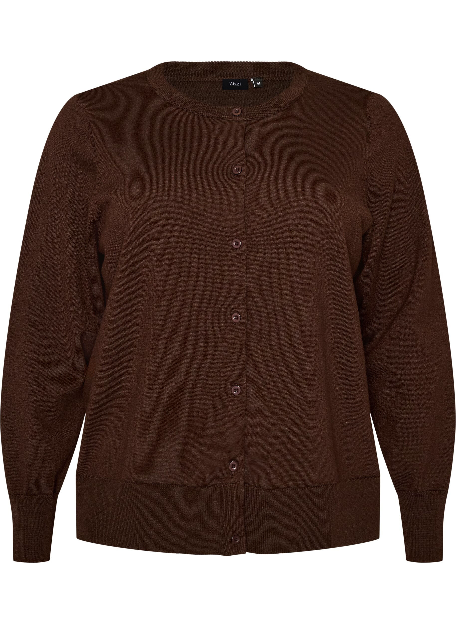 FLASH - Finstrikket cardigan med rund hals