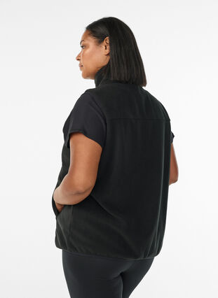 Zizzi Fleecevest med lommer, Black, Model image number 1