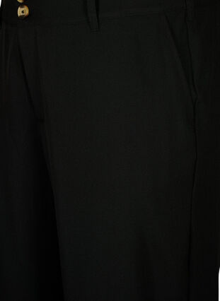 Bukser med høy midje og oppbrett, Black, Packshot image number 2
