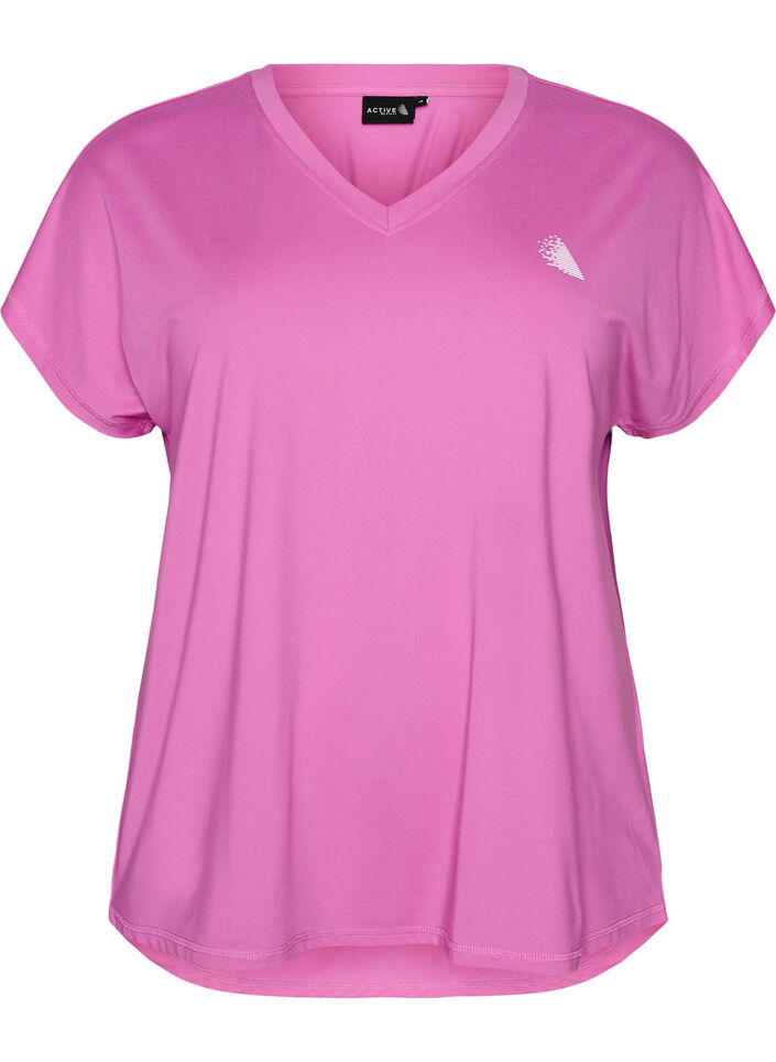 T-skjorte til trening med V-hals, Lilla, Packshot image number 0