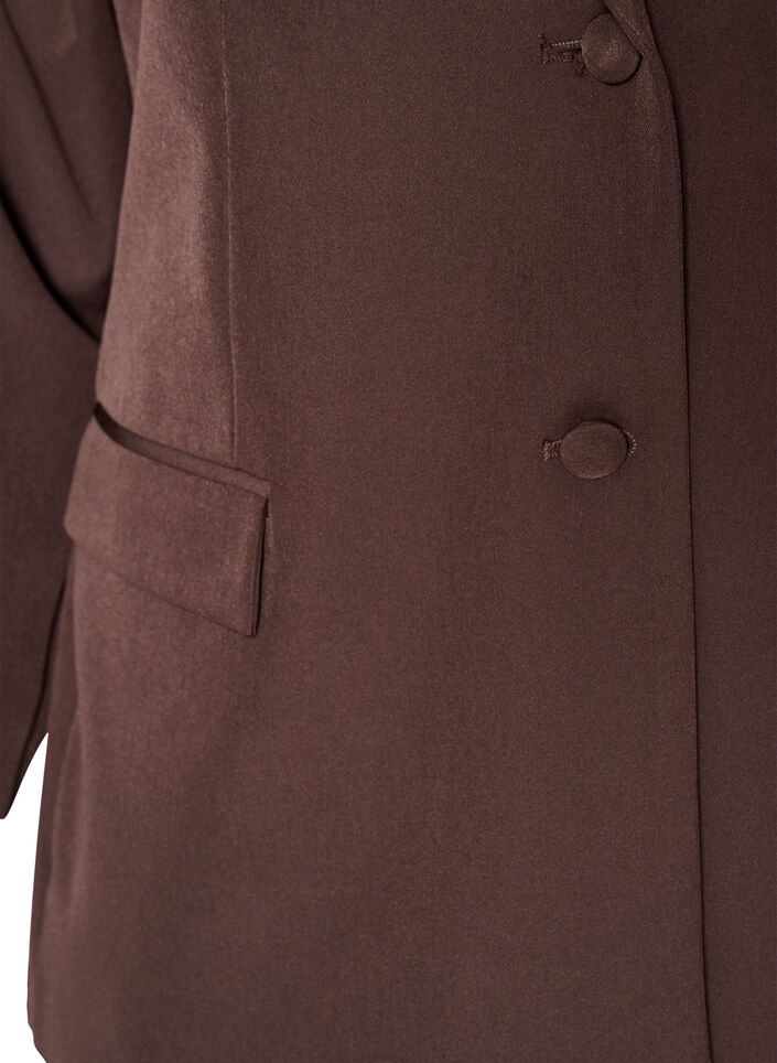 Klassisk blazer med knappelukking, Brun, Packshot image number 2