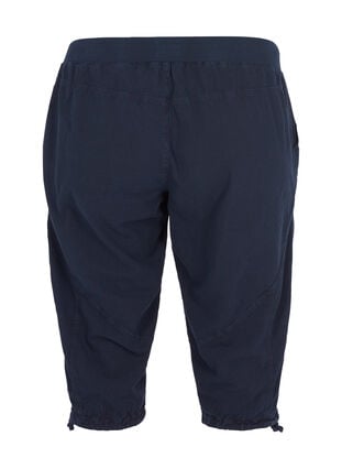 Zizzi Løse capribukser i bomull, Blå, Packshot image number 1