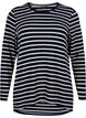 Langermet bluse med striper, Evening Blue Stripe, Packshot image number 0