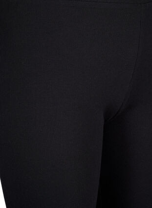 Ettersittende ribbestrikket bukse, Black, Packshot image number 2