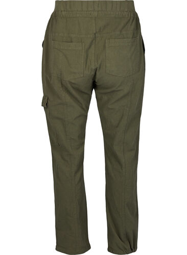 Løse cargobukser i bomull, Ivy Green, Packshot image number 1