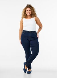 Super slim Amy jeans med høy midje, Blå Super slim Amy jeans med høy midje, Blå, Model