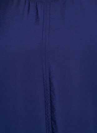 Zizzi A-line kjole i viskose med korte ermer, Blå, Packshot image number 2