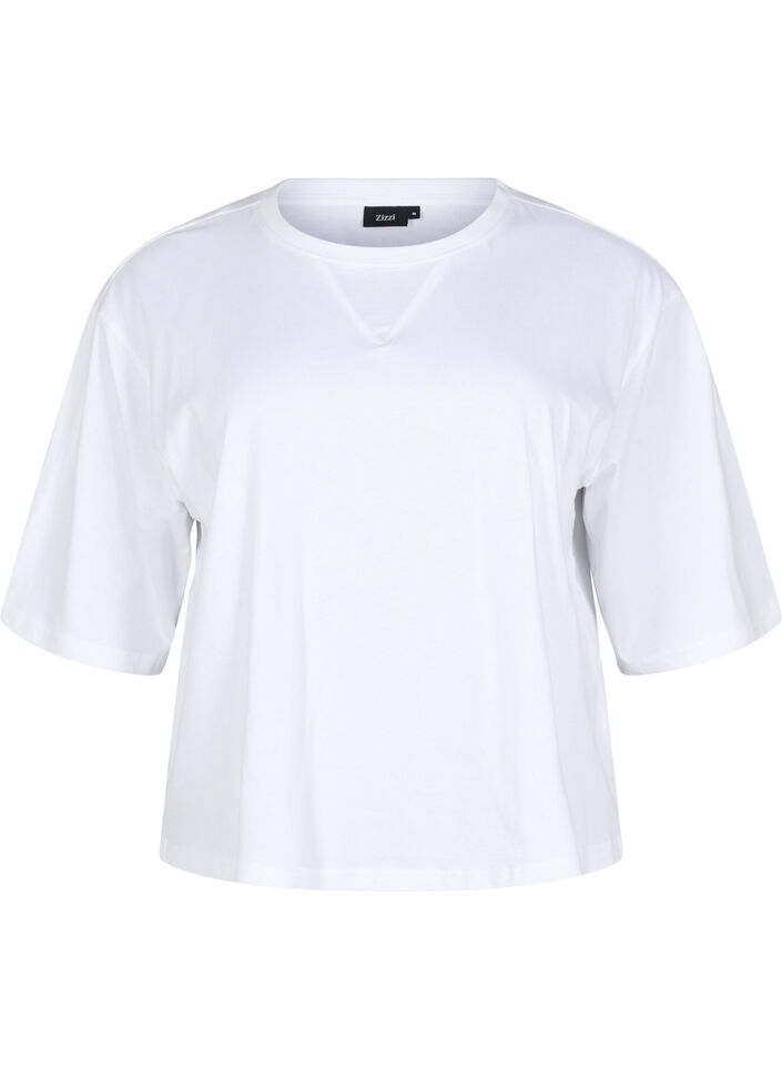 Boxy T-skjorte i organisk bomull, Bright White, Packshot