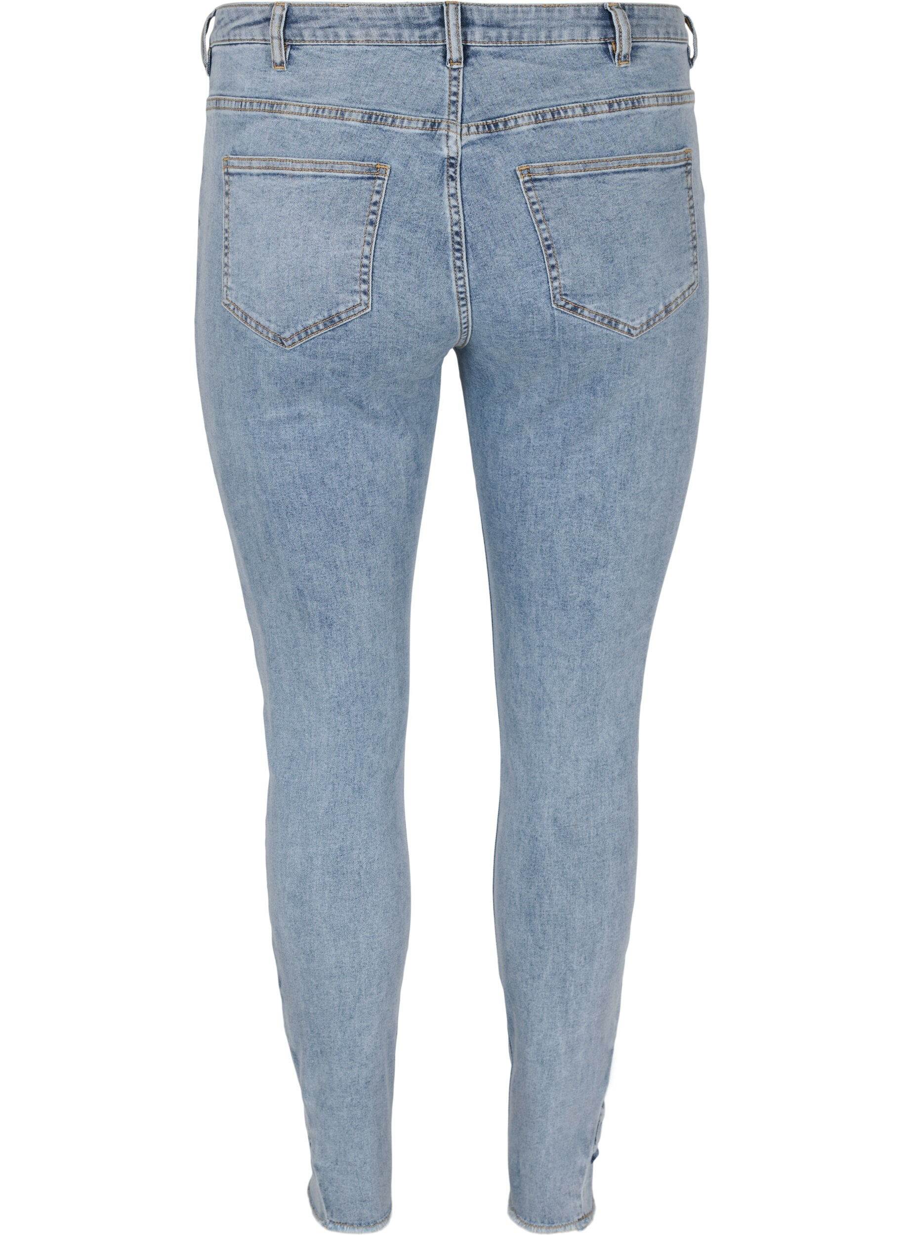 Zizzi Cropped Amy jeans med sl&oslash;yfer, Light blue, Packshot image number 1