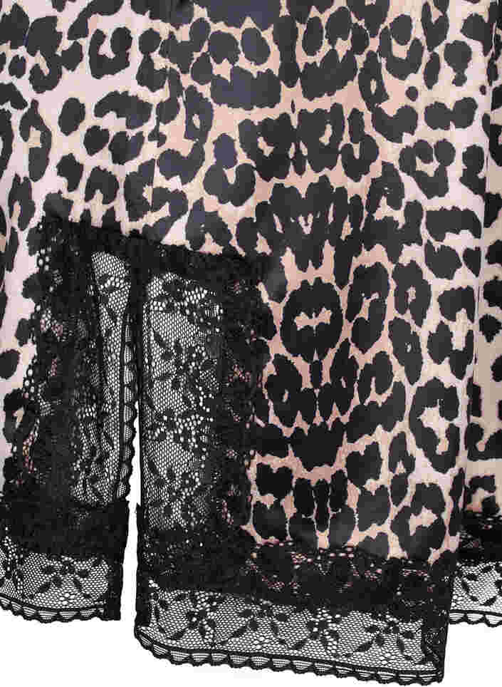 Nettkjole med leopardmønster og blonder, Animal Print, Packshot image number 3