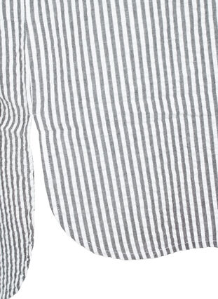 Stripete skjorte med brystlommer, White/Black Stripe, Packshot image number 3