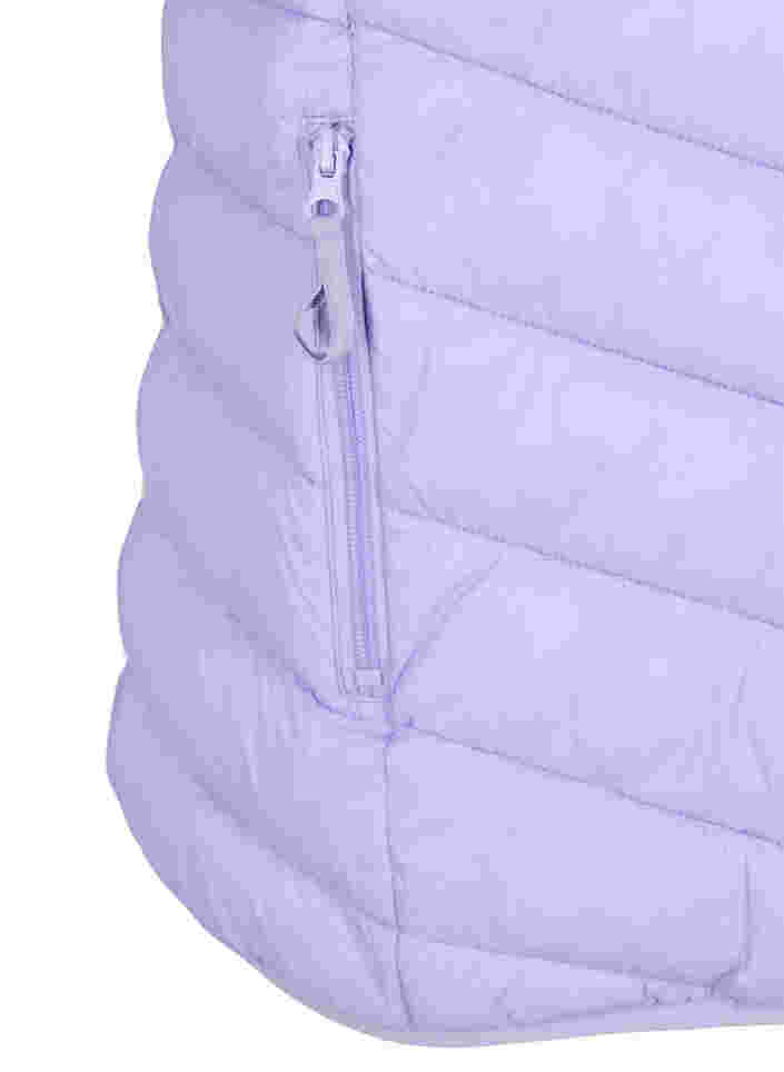 Kort vest med glidelås og lommer, Lavender, Packshot image number 3