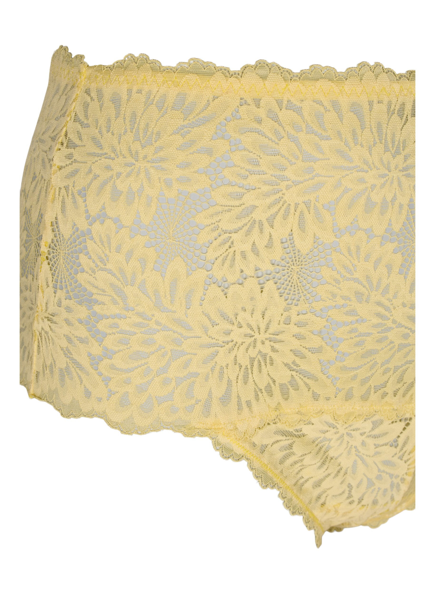 Zizzi Hipsers med blonder og h&oslash;yt liv, Pale Banana ASS, Packshot image number 2