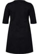 Ensfarget kjole med 3/4-ermer og splitt, Black, Packshot image number 1