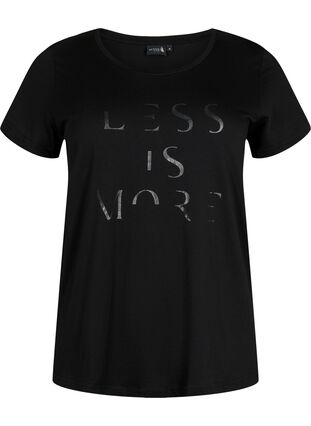 T-skjorte til trening med trykk, Black w.Less Is More, Packshot image number 0