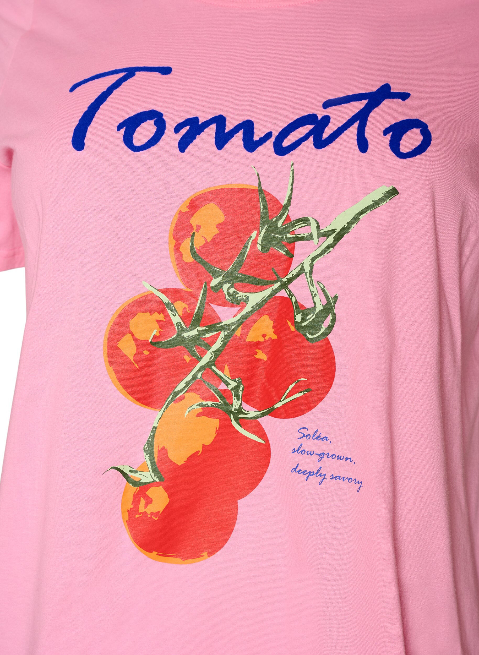 ZizziT-skjorte i &oslash;kologisk bomull med tomatprint, Rosa, Packshot image number 2