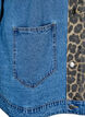 Denimskjorte med leopardmønstrede detaljer, Blå, Packshot image number 2