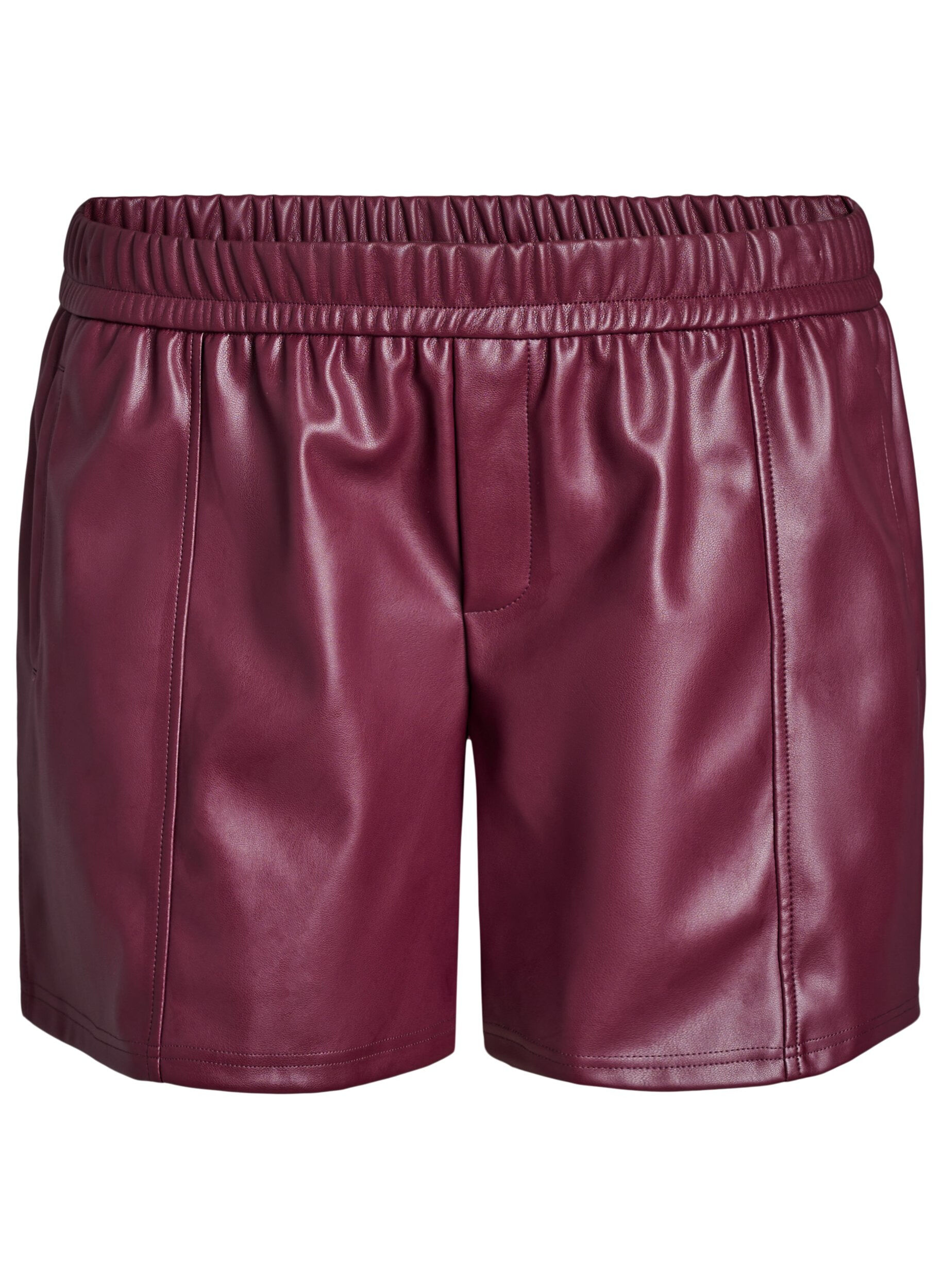 Loose fit imitert skinnshorts med elastisk linning