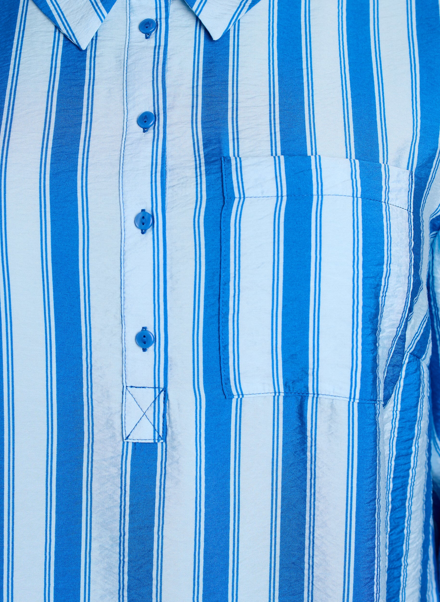 Zizzi Kort kjole med krage og brystlomme, Bl&aring;, Packshot image number 2