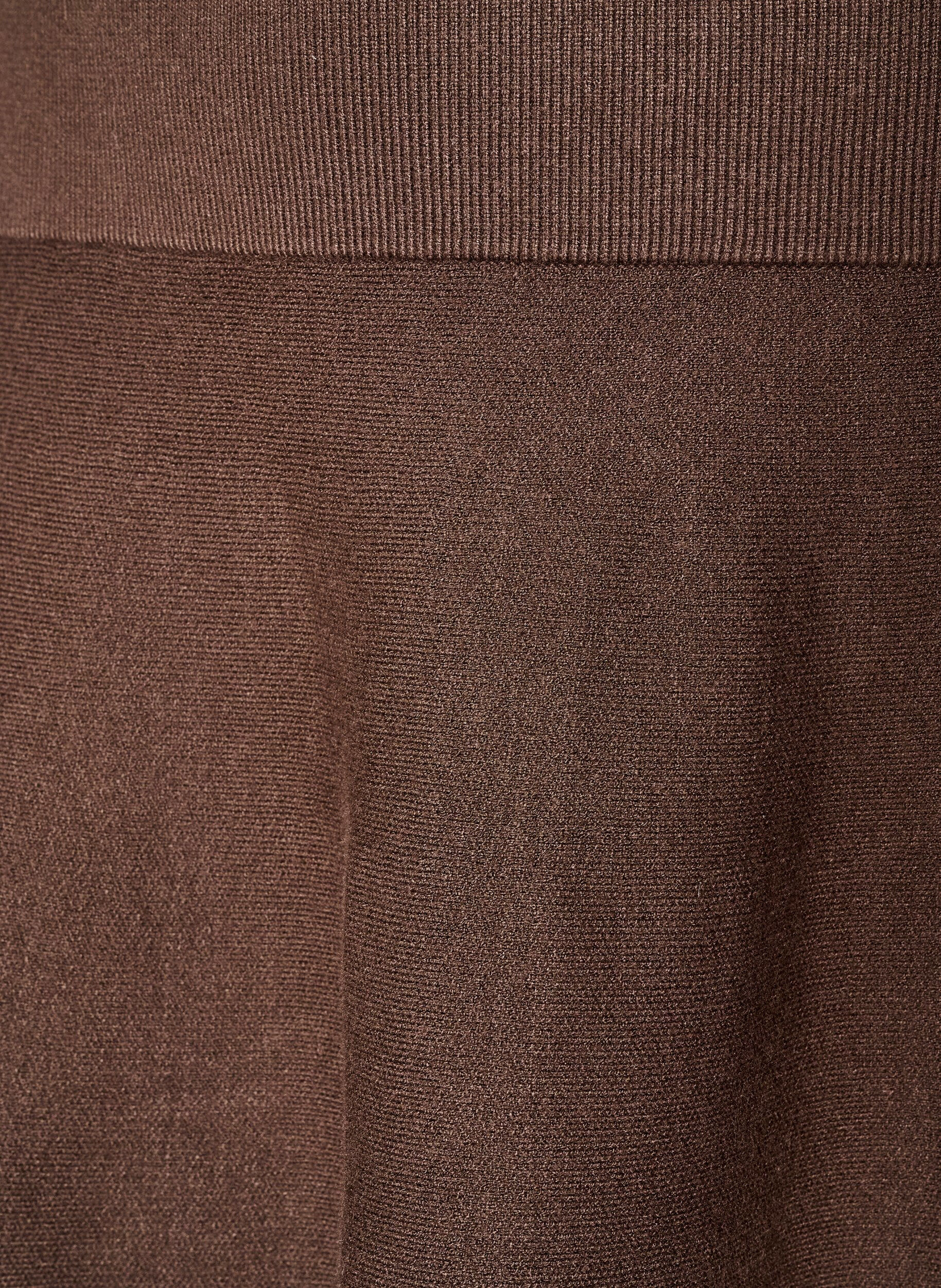 ZizziKort strikket A-linjeformet skj&oslash;rt, Brun, Packshot image number 2