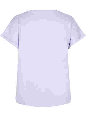 Løs T-skjorte med broderi anglaise, Lavender, Packshot image number 1
