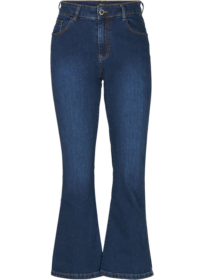 Ellen bootcut jeans med høyt liv, Dark Blue, Packshot image number 0