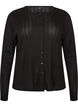 Cardigan i &oslash;kologisk bomull med hullbroderi, Svart, Packshot image number 0